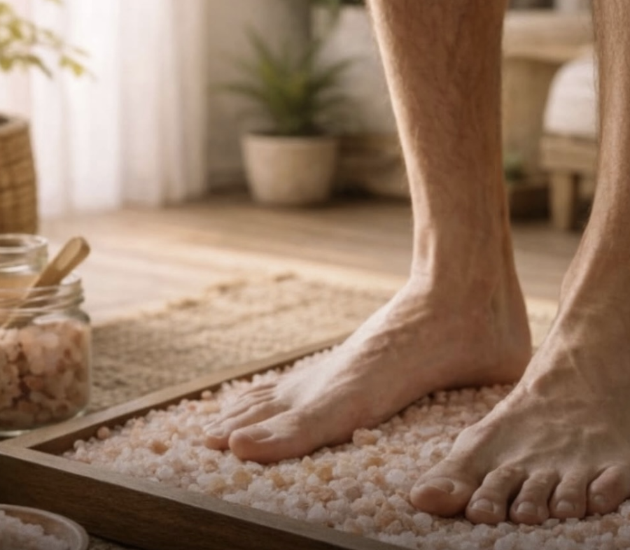 LES BIENFAITS DU GROS SEL SOUS LES PIEDS
