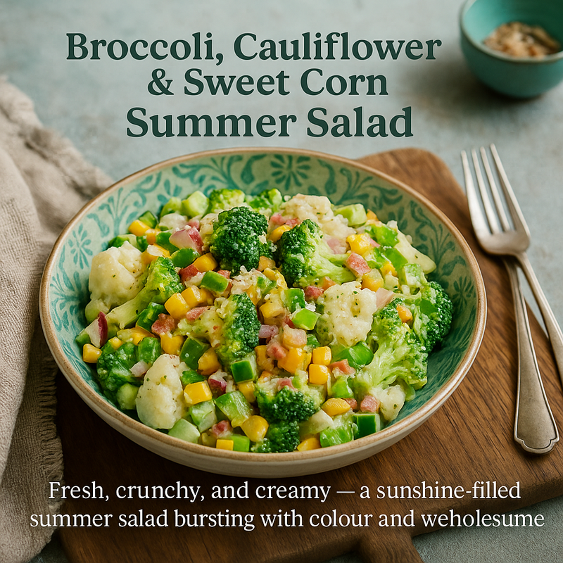 Broccoli, Cauliflower & Sweet Corn Summer Salad