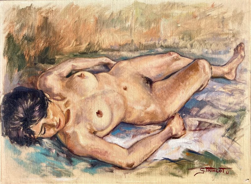 (69W) SCHLAFENDE FRAU AKT VON GEORGES TRINCOT 1921 - 2005