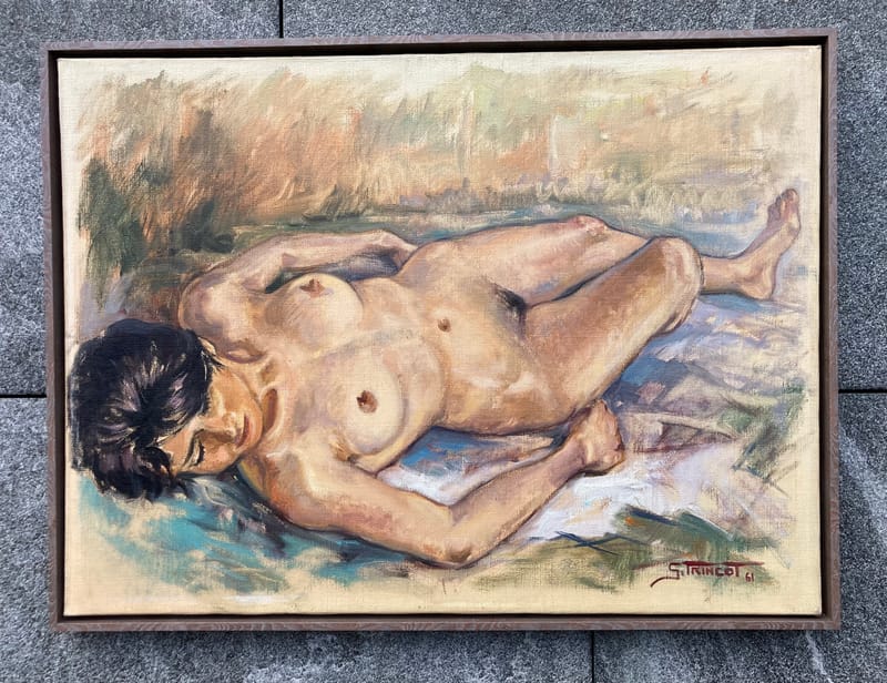 (69W) SCHLAFENDE FRAU AKT VON GEORGES TRINCOT 1921 - 2005