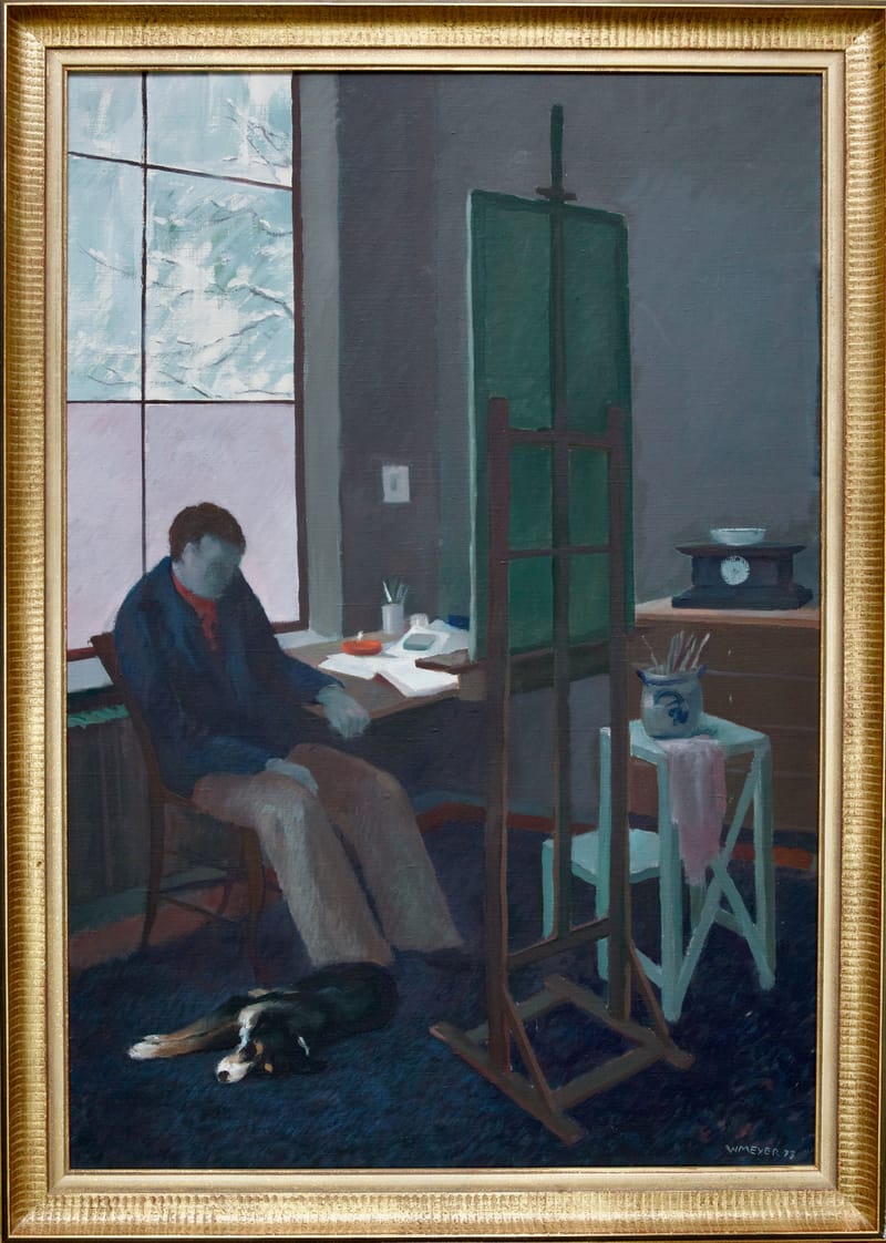 (231S) RUHENDER MALER VOR STAFFELEI VON WERNER MEYER