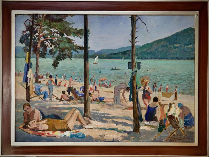 (246S) SOMMERLICHES STRANDLEBEN AM SEE VON JARO SVOBODA