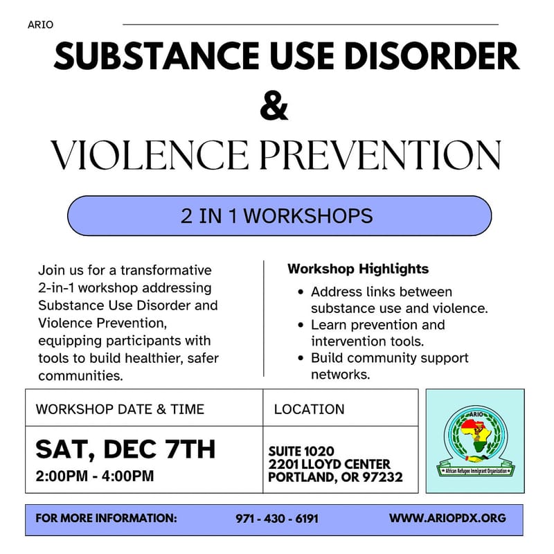 2-in-1 Workshop (Substance Use & Violence Prevention)