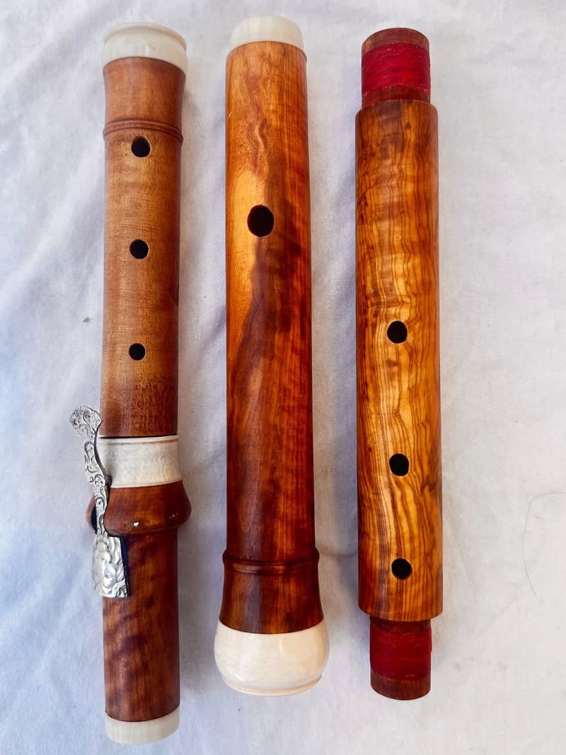 Jerusalem Olive Wood Baroque Flute After Palanca - Ariel Louis Flutes