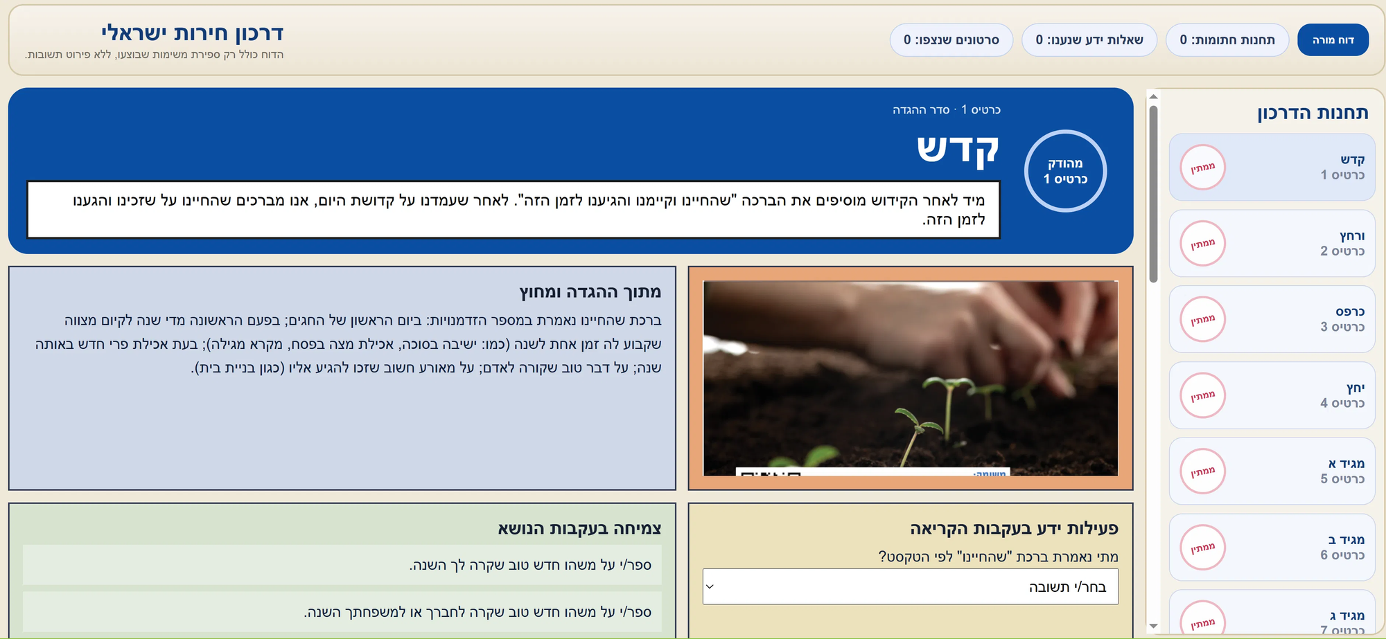 משחק 5  "דרכון חירות ישראלי" לימוד אישי  בעקבות סימני ליל הסדר  ומעקב אישי .