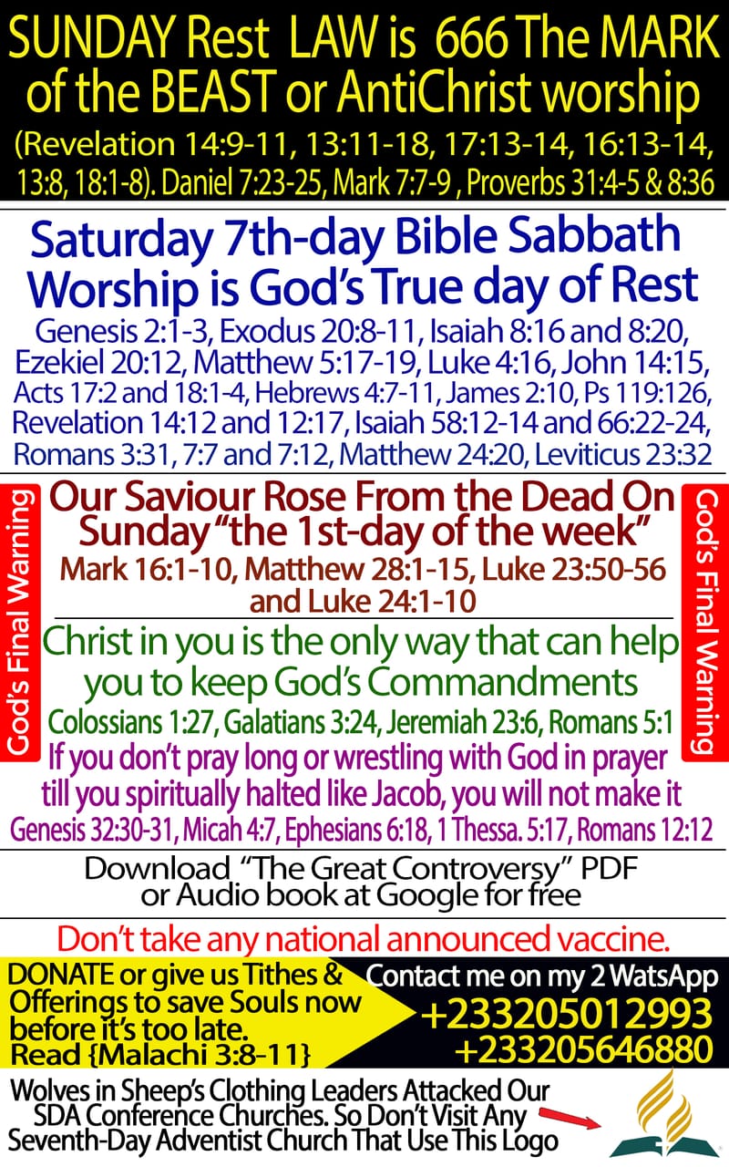 Sunday Rest LAW is The MARK of the BEAST or ANTICHRIST Devil Worship