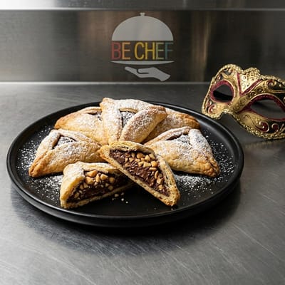 אוזן המן במילוי שוקולד ובוטנים מלוחים