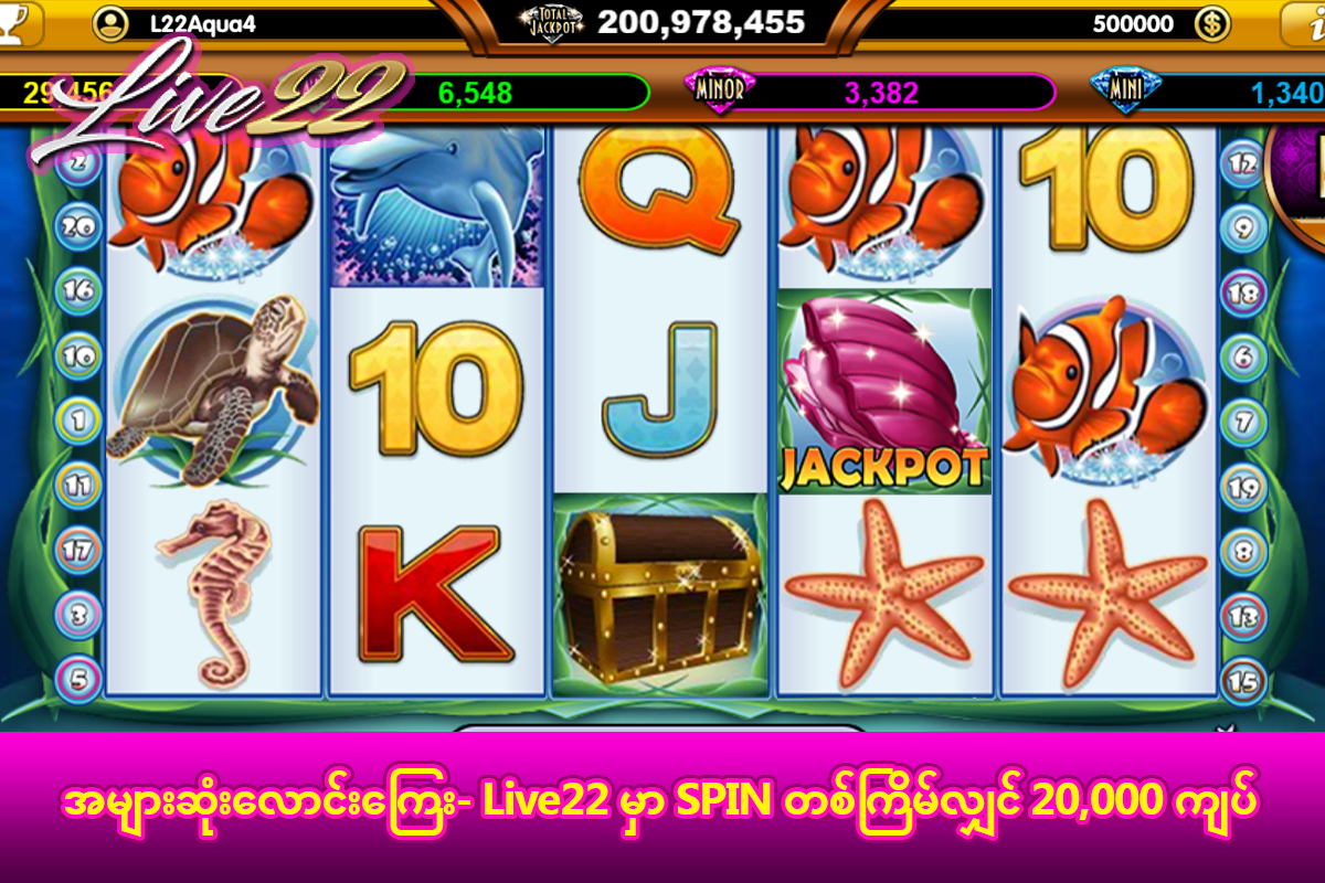 Dolphin Reef Slot Game Screenshot by Live22 Myanmar