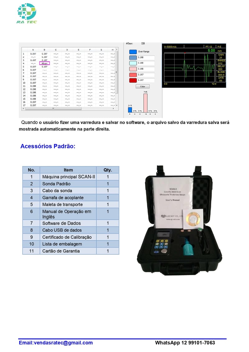 Medidor de Espessura por Ultrassom 