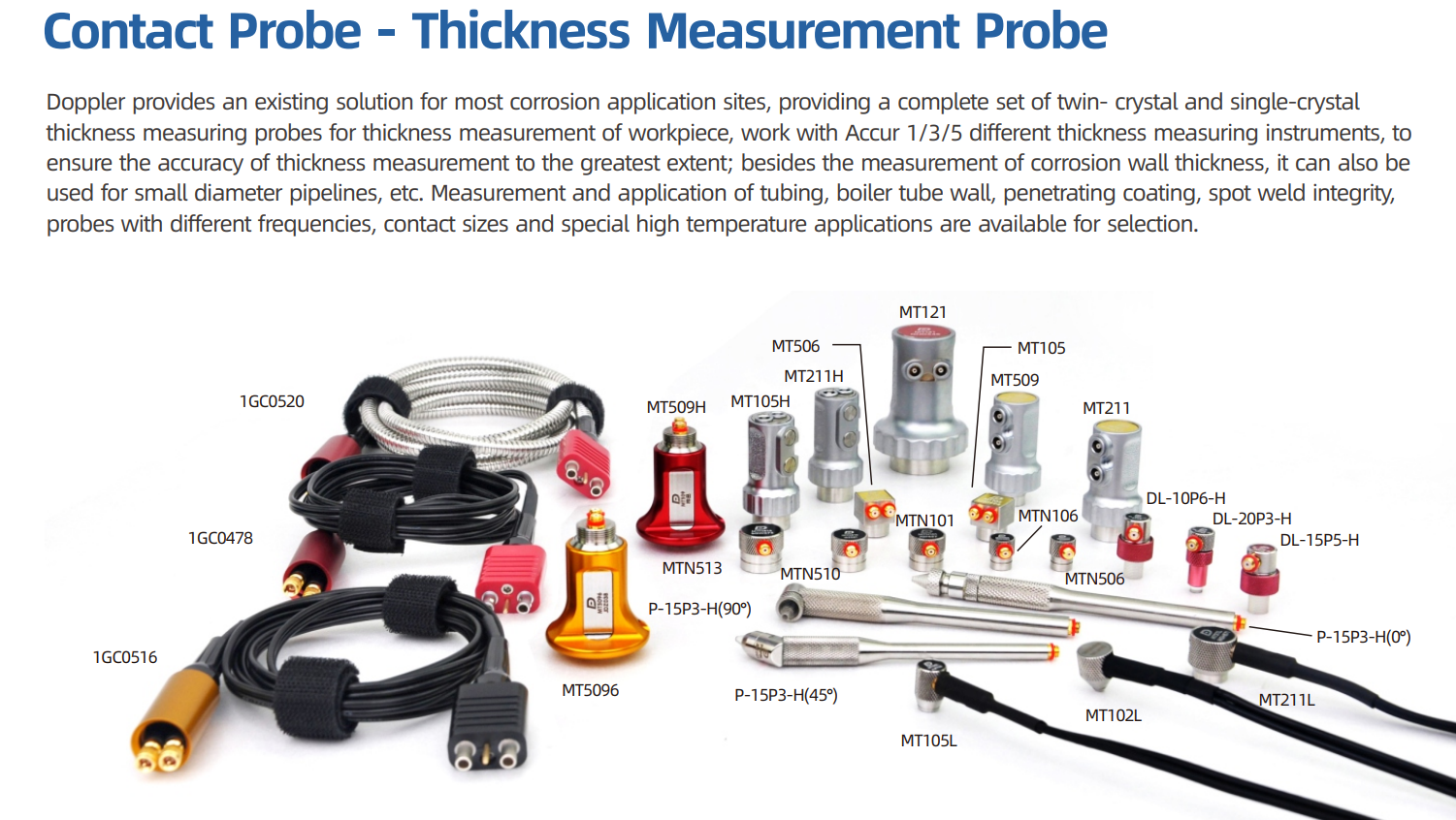 Transductores para medición de espesor