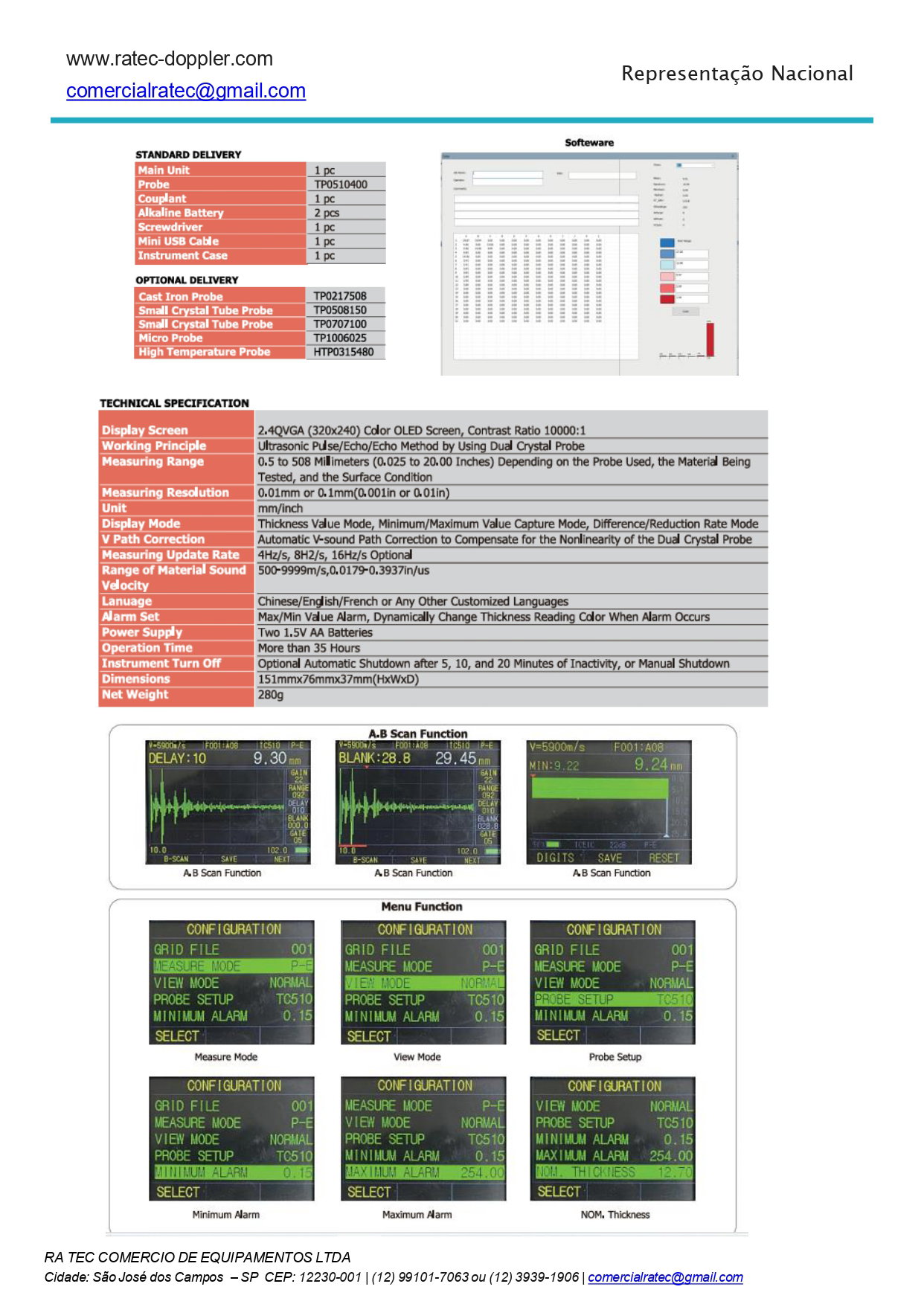 Medidor de espesor ultrasónico