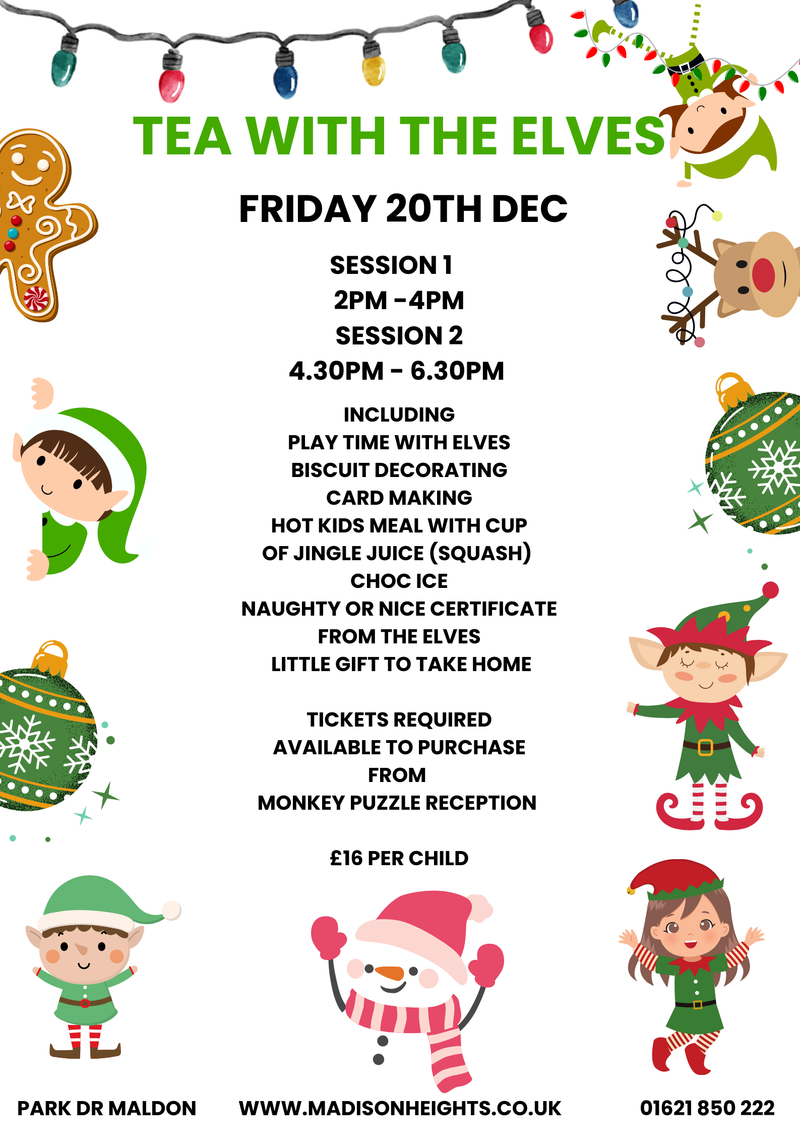 Tea With The Elves At Monkey Puzzle Friday 20th Dec