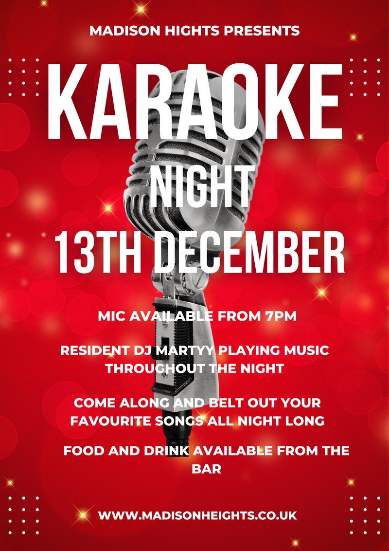 Karaoke Night Friday 13th December