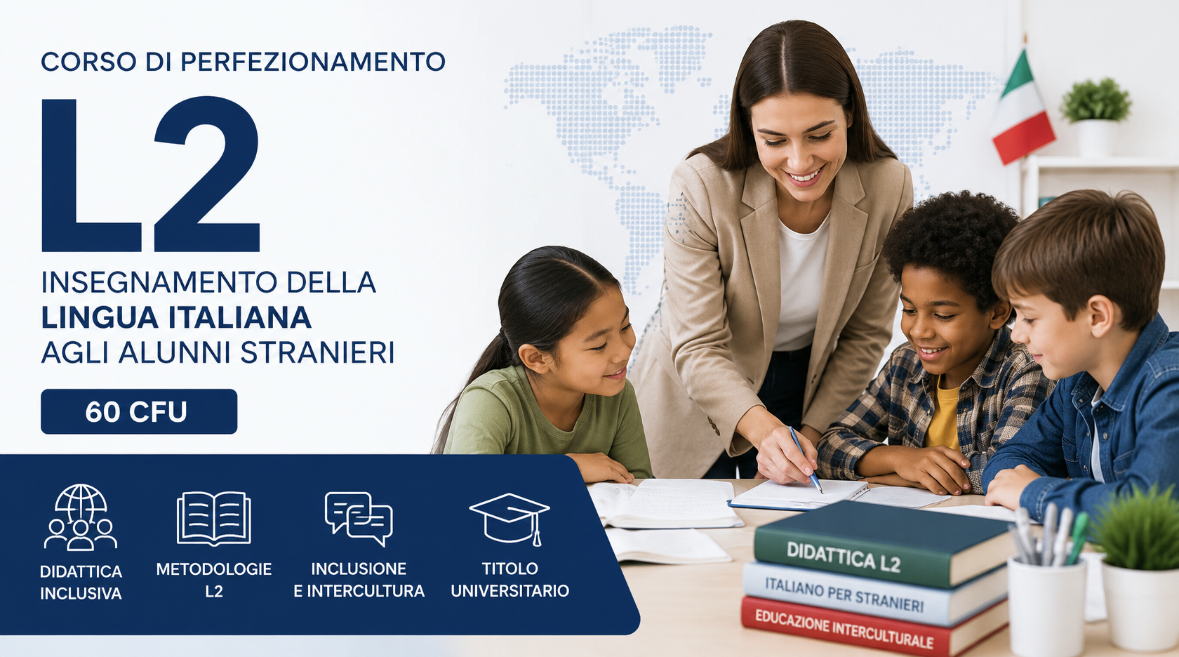 Corso di Perfezionamento Universitario L2 – Insegnamento della Lingua Italiana agli Alunni Stranieri (eCampus)