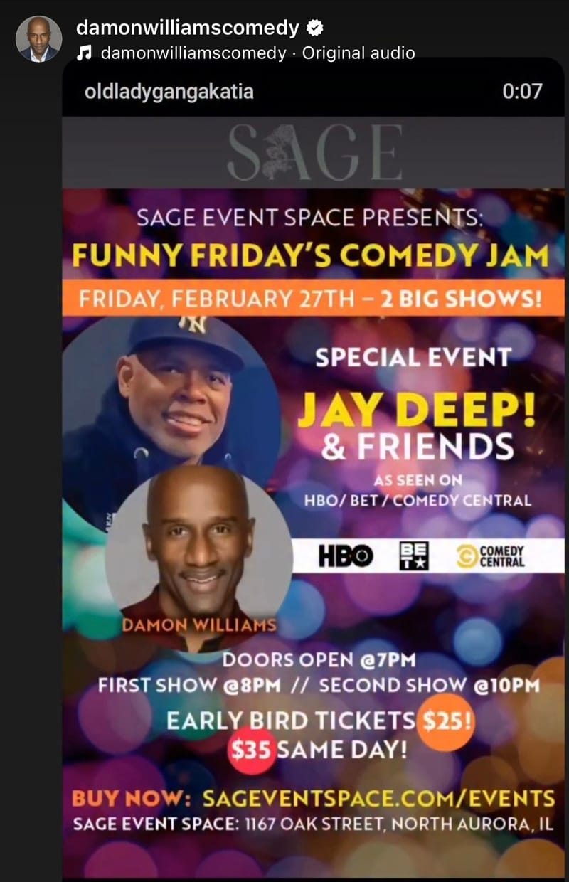 Damon Williams Tonight (Friday)