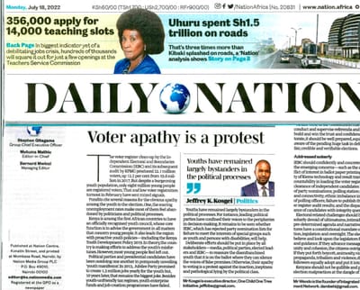 VOTER APATHY IS A PROTEST AGAINST THE POLITICAL CLASS IN KENYA.