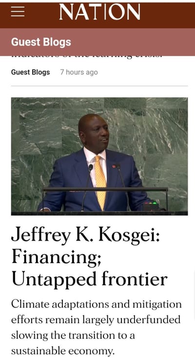 CLIMATE FINANCING THE UNTAPPED FRONTIER