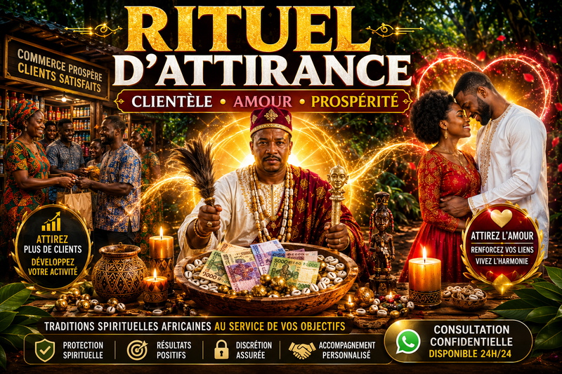 Rituel d'attirance : attirer la clientèle, l'amour et la prospérité grâce aux traditions spirituelles africaines
