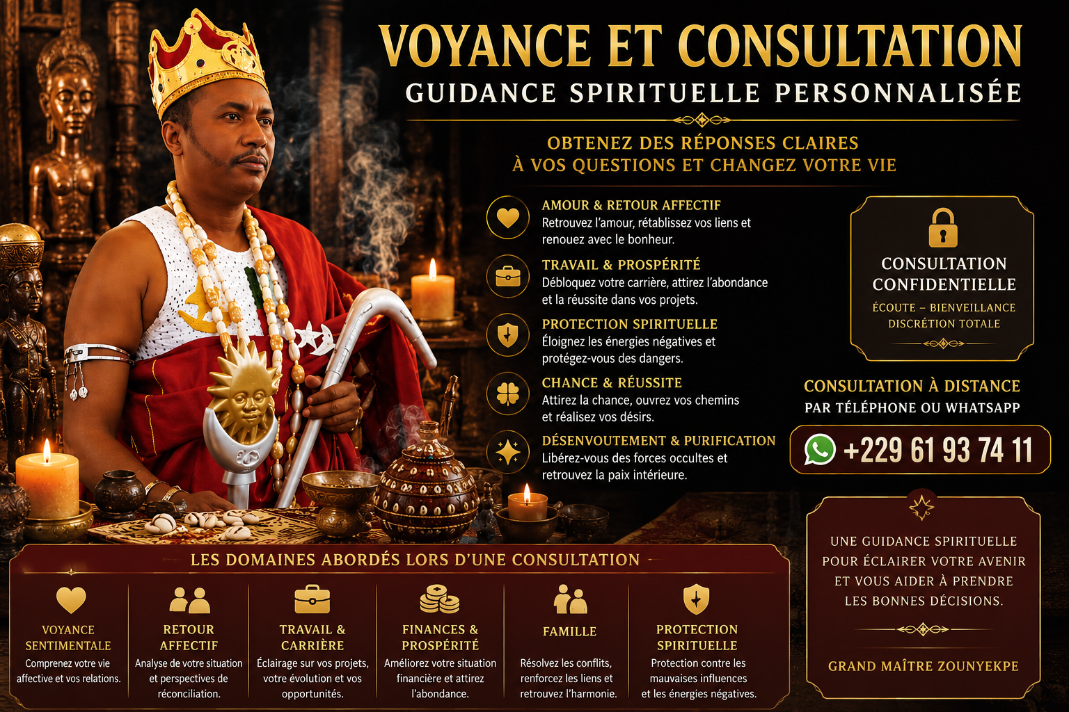 Consultation spirituelle personnalisée pour l'amour, le travail, la protection et la réussite