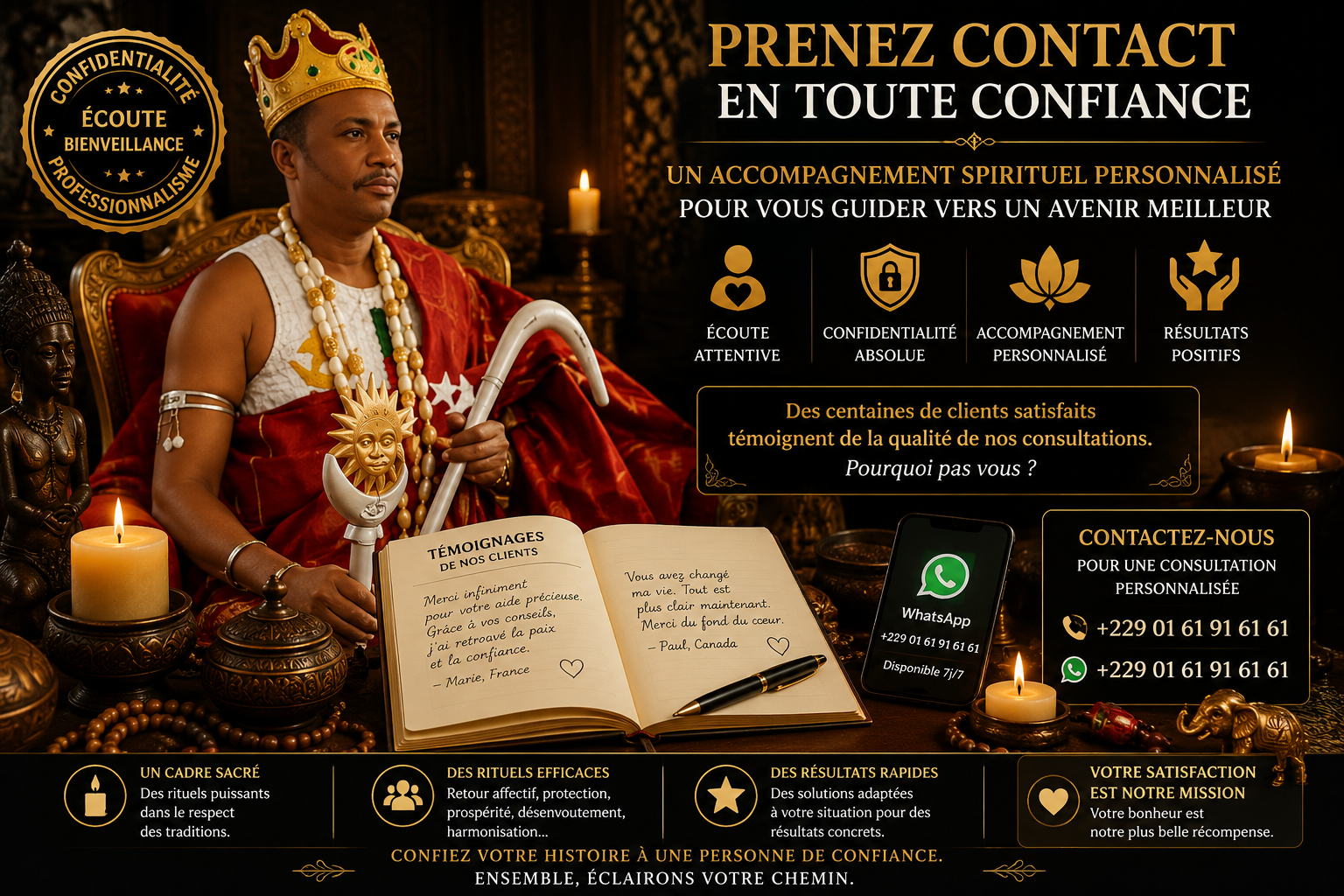 Prenez contact en toute confiance pour bénéficier d'une écoute attentive, d'un accompagnement personnalisé et d'une consultation réalisée dans le respect de votre confidentialité.