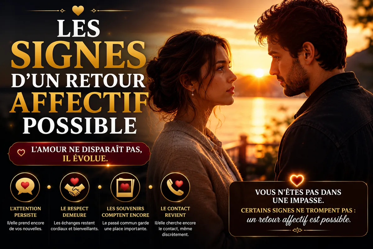 Découvrez les signes qui peuvent indiquer qu'un retour affectif est encore possible et comment favoriser une réconciliation amoureuse durable.