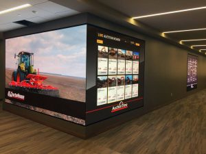 Large digital signage display in Sandhills headquarters