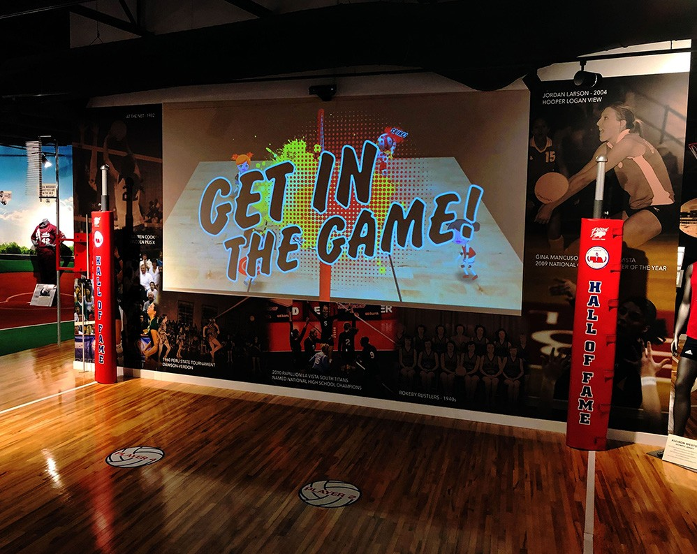 The Nebraska High School Sports Hall of Fame's interactive volleyball game.