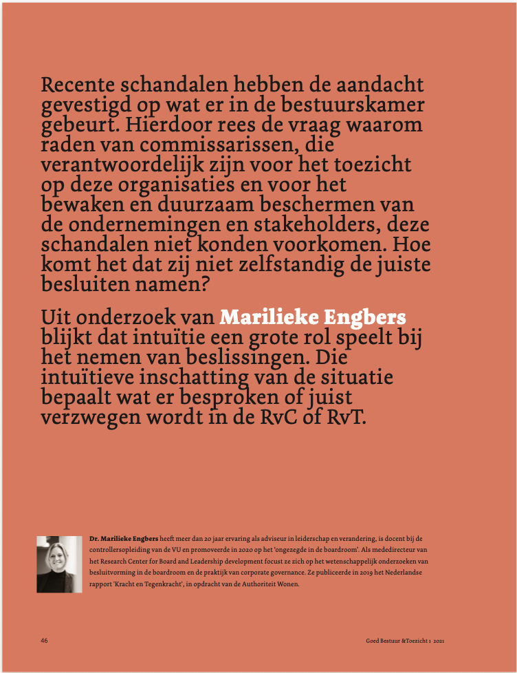 Artikel: Het effect van het ongezegde in de bestuurskamer