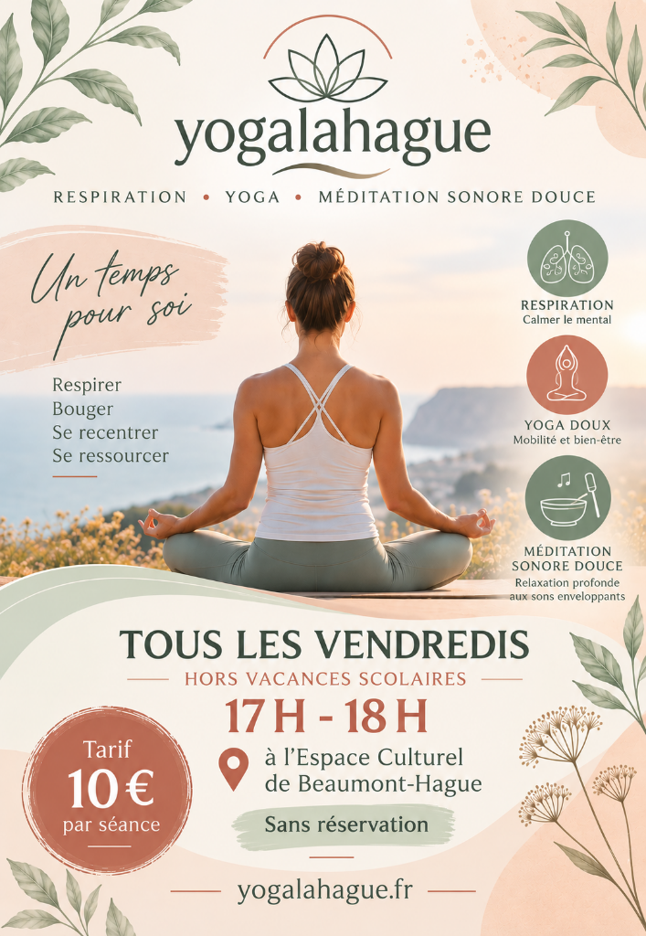 Un temps pour soi - Espace Culturel Michel Canoville - Beaumont Hague. Tous les vendredis de 17H00 à 18H00. TARIF 10 euros. Sans réservation.