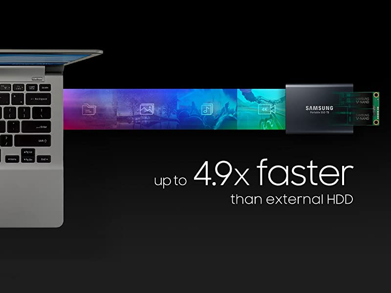 Up to 4.9x faster than external HDD