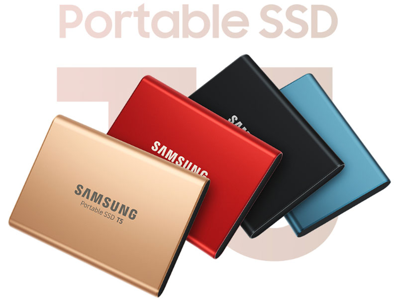 Samsung Portable SSD T5 in 4 different colors