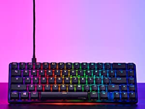 RGB backlit keys with radiant lighting effects