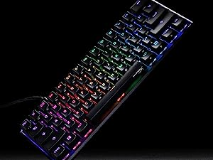 RGB backlit keys with radiant lighting effects