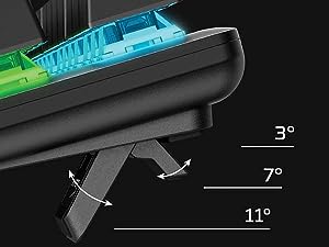 Three adjustable keyboard angles