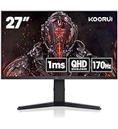 KOORUI 27 Inch Gaming Monitor, QHD(2560 * 1440) Vertical Rotating Computer Monitors, 144Hz/170Hz,...