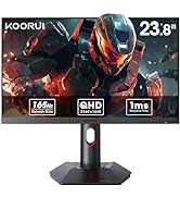 KOORUI 24" QHD Gaming Monitor 165Hz, 1ms, Nano IPS, 2K display, 100% sRGB, Adaptive Sync, Height/...