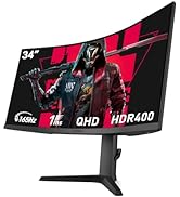 KOORUI 34 Inch Ultrawide Curved Gaming Monitor 165HZ, 1ms, 1000R, WQHD 3440 * 1440, 21:9, DCI-P3 ...