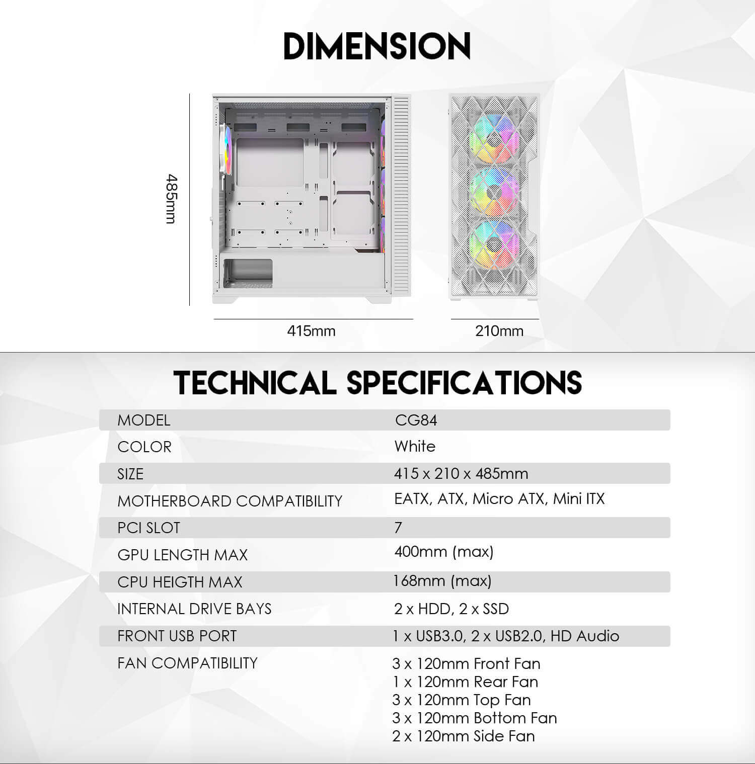 FANTECH RHOMBUS XL CG84 - WHITE