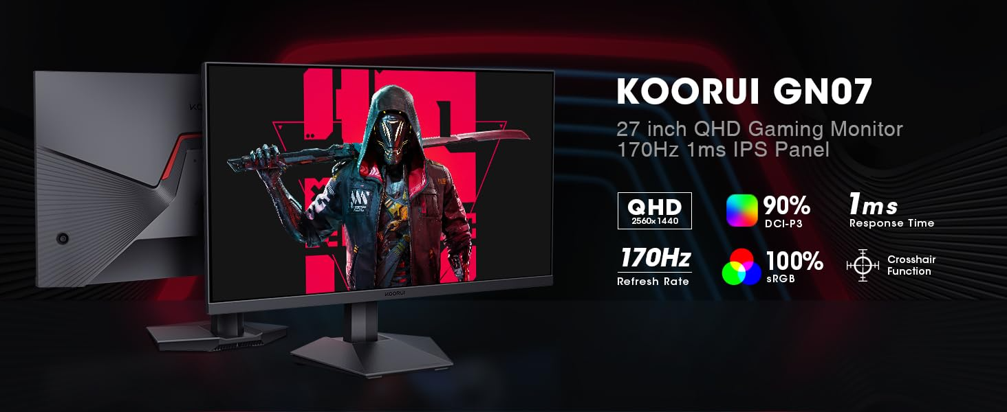 KOORUI GN07 IPS QHD 170HZ gaming monitor