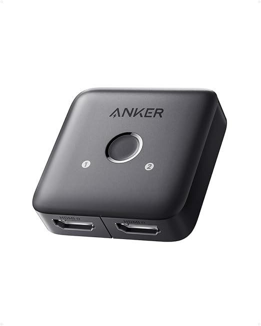 Anker HDMI Switch, 4K@60Hz Bi-Directional HDMI Switcher, 2 in 1 Out with Smooth Finish, Supports HDR