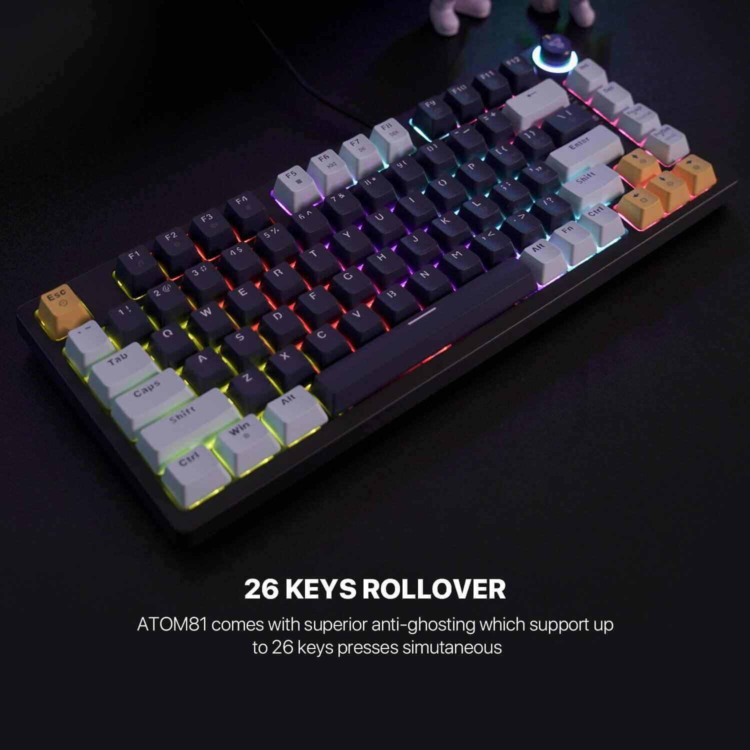 FANTECH ATOM81 MK875V2 MECHANICAL GAMING KEYBOARD – MIZU SERIES NAVY BLUE