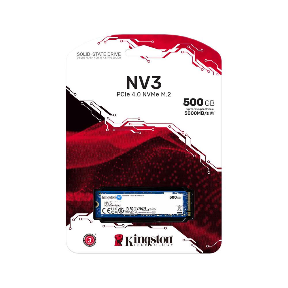 Kingston NV3 500GB M.2 NVMe PCIe 4.0, GEN 4 SSD Up To 5000MB/s