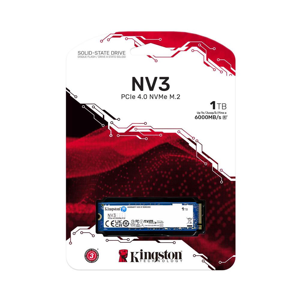 Kingston NV3 1TB M.2 NVMe PCIe 4.0, GEN 4 SSD Up To 6000MB/s