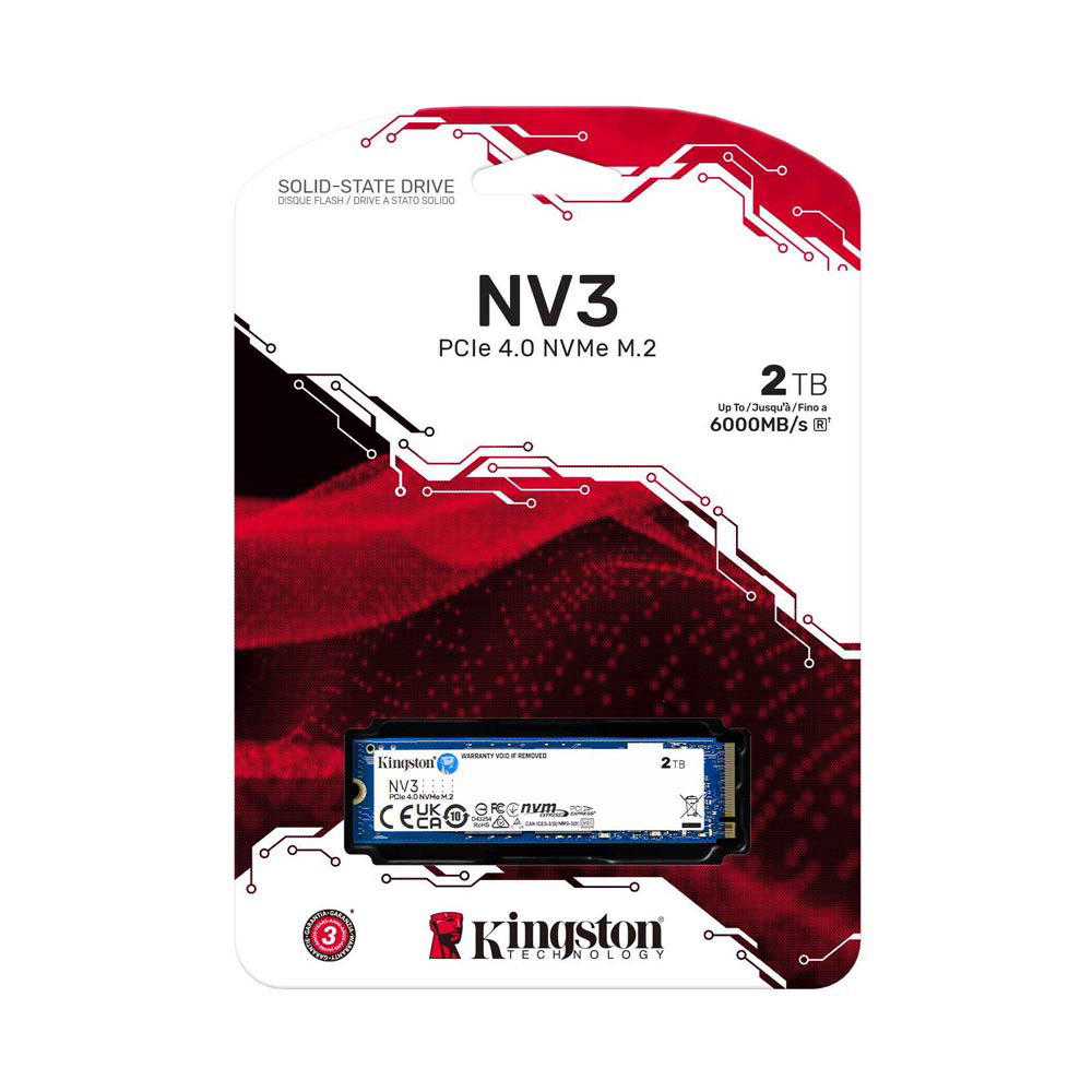 Kingston NV3 2TB M.2 NVMe PCIe 4.0, GEN 4 SSD Up To 6000MB/s