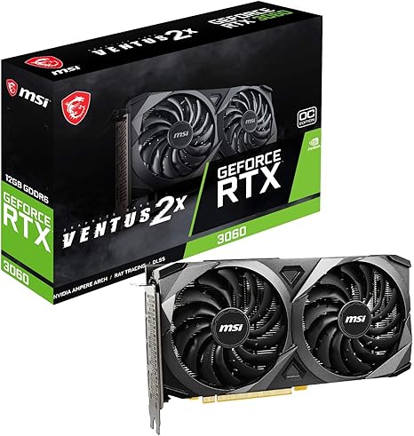 MSI GeForce RTX 3060 Ventus 2X 12GB GDDR6 Memory  OC, Gaming Graphics Card