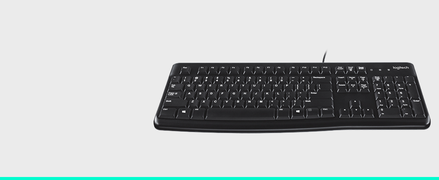 Logitech K120 Wired Keyboard for Windows, USB Plug-and-Play, Full-Size, Spill-Resistant