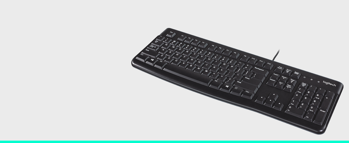 Logitech K120 Wired Keyboard for Windows, USB Plug-and-Play, Full-Size, Spill-Resistant