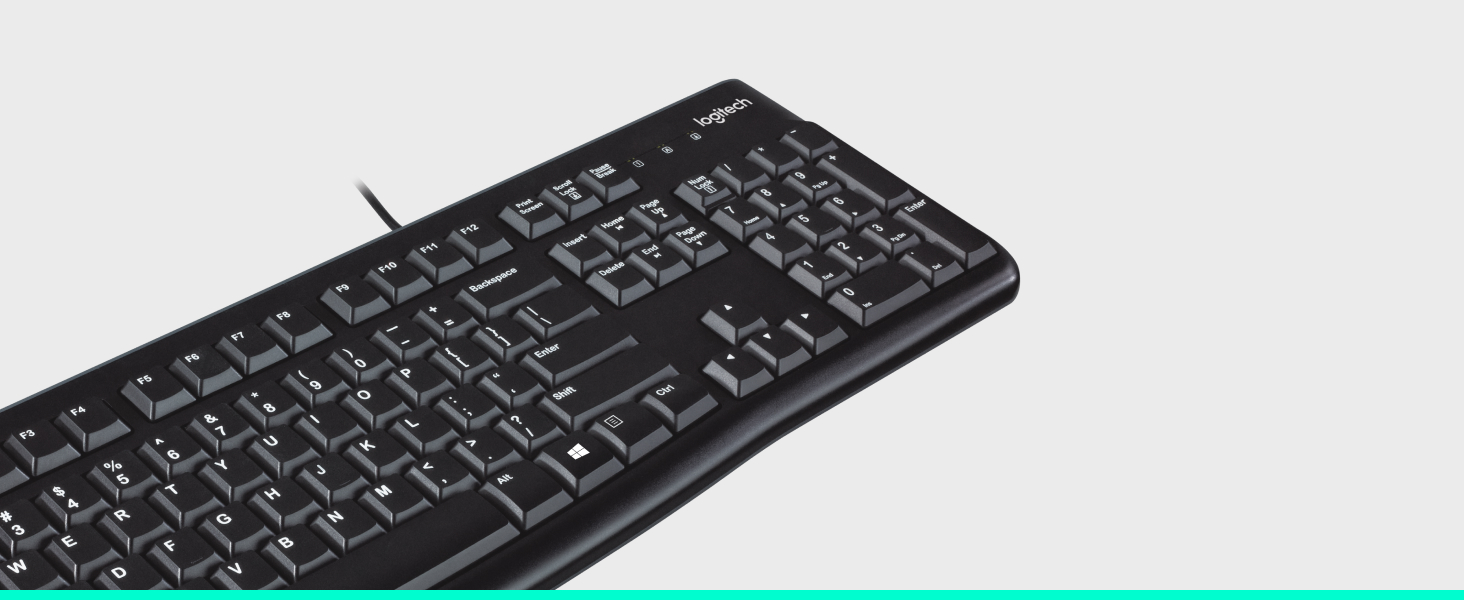 Logitech K120 Wired Keyboard for Windows, USB Plug-and-Play, Full-Size, Spill-Resistant