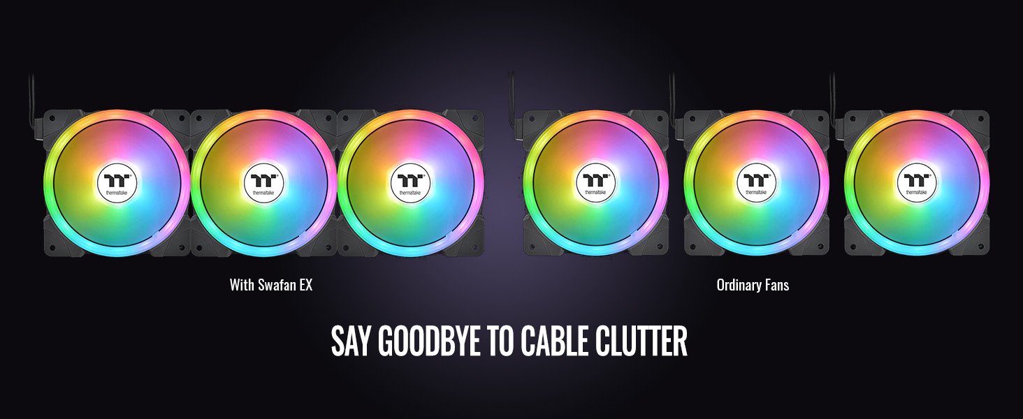 Thermaltake SWAFAN EX12 ARGB PC Cooling Fan - Say Goodbye to Cable Clutter