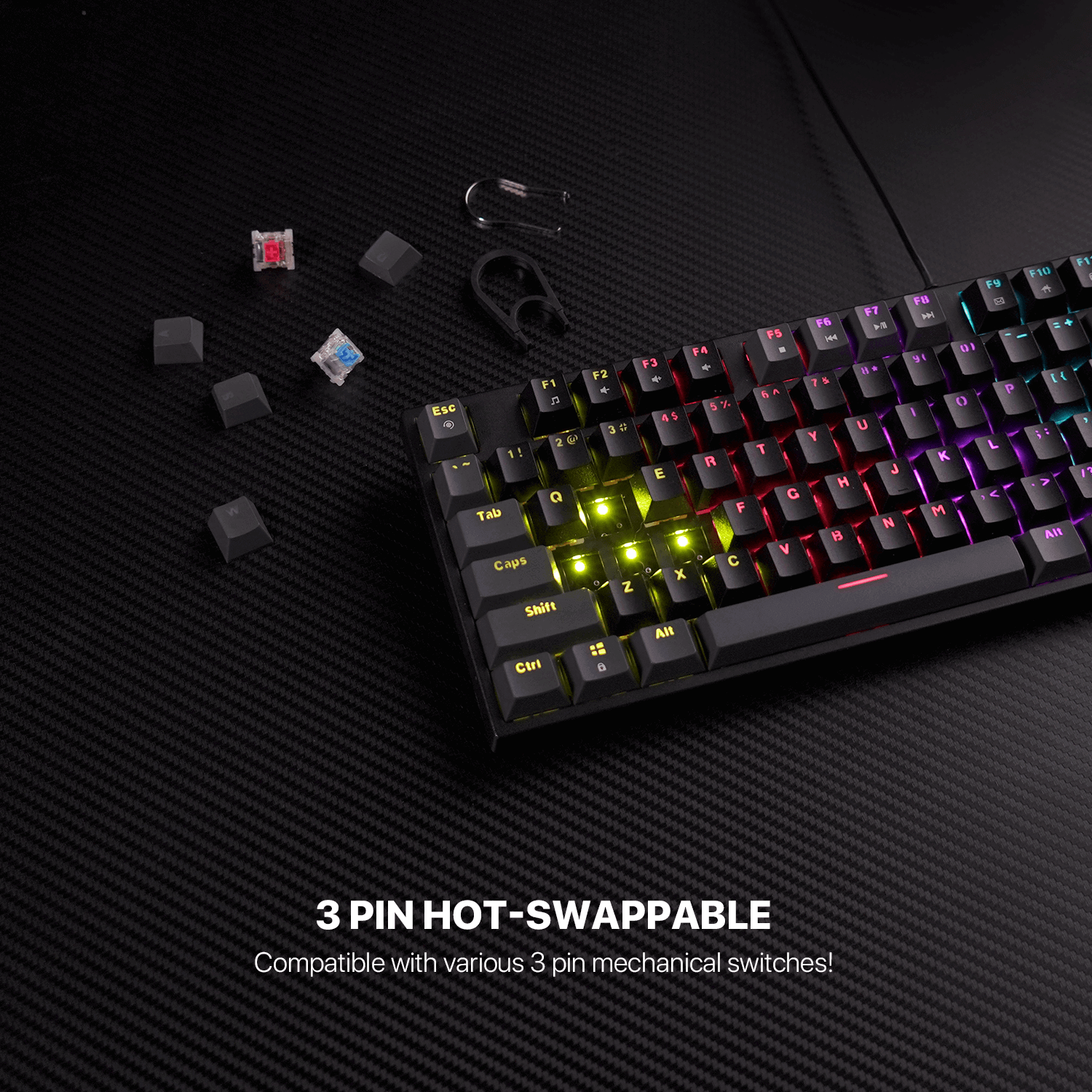 FANTECH MK876V2 ATOM87 RGB MECHANICAL KEYBOARD SUMI EDITION 